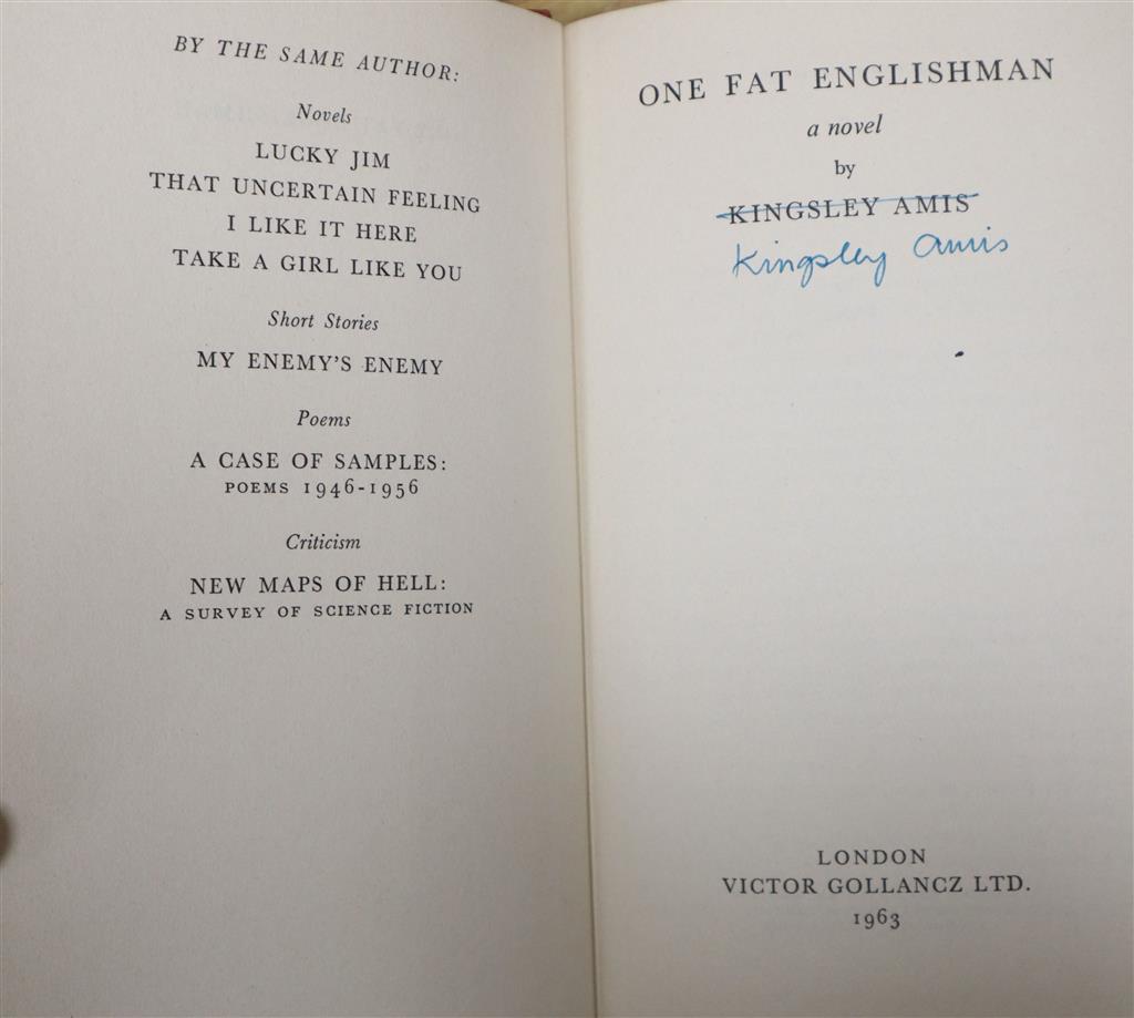 Amis, Kingsley - Six works, signed by the author, One Fat Englishman, 1963; That Uncertain Feeling, 8th impression, 1964, Lucky Jim, 23